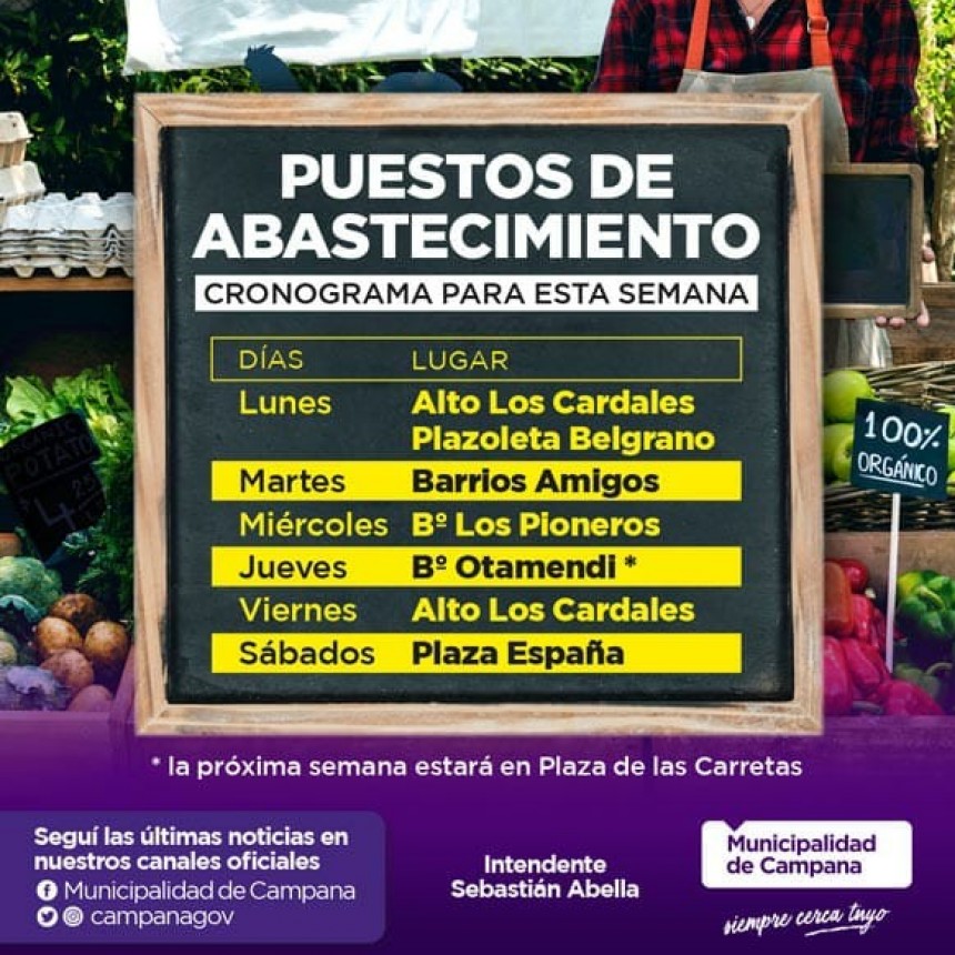 Este martes, los puestos de abastecimiento llegan a barrio Amigos 