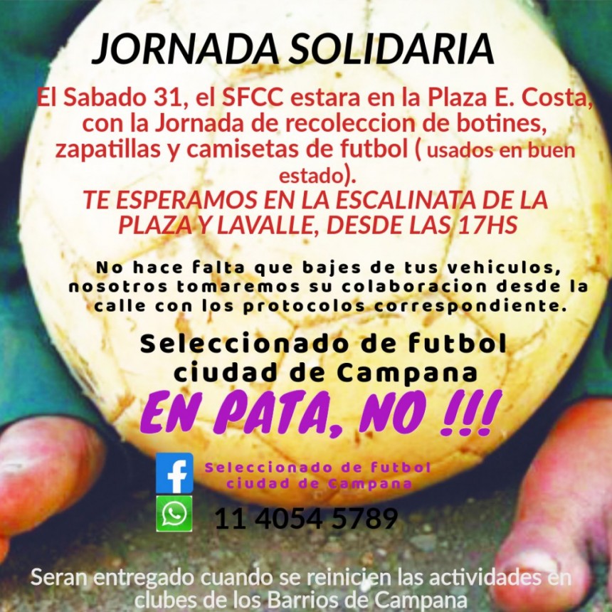 LA SELECCION DE FUTBOL DE CAMPANA EN OTRO ACTO SOLIDARIO