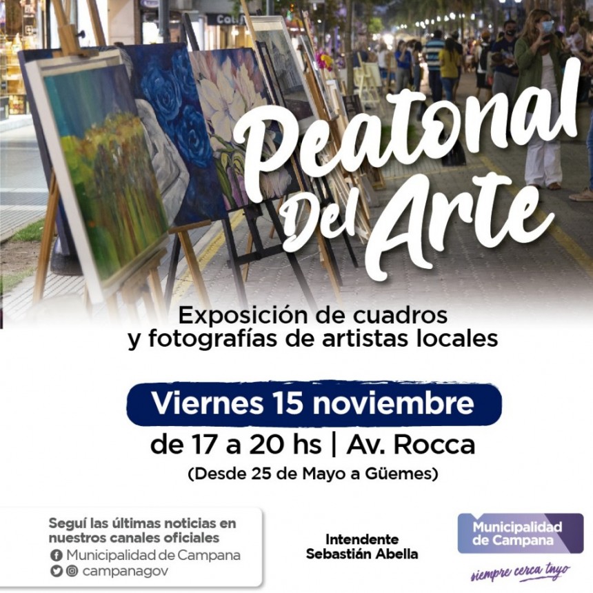 Este viernes regresa la Peatonal del Arte a la avenida Rocca 