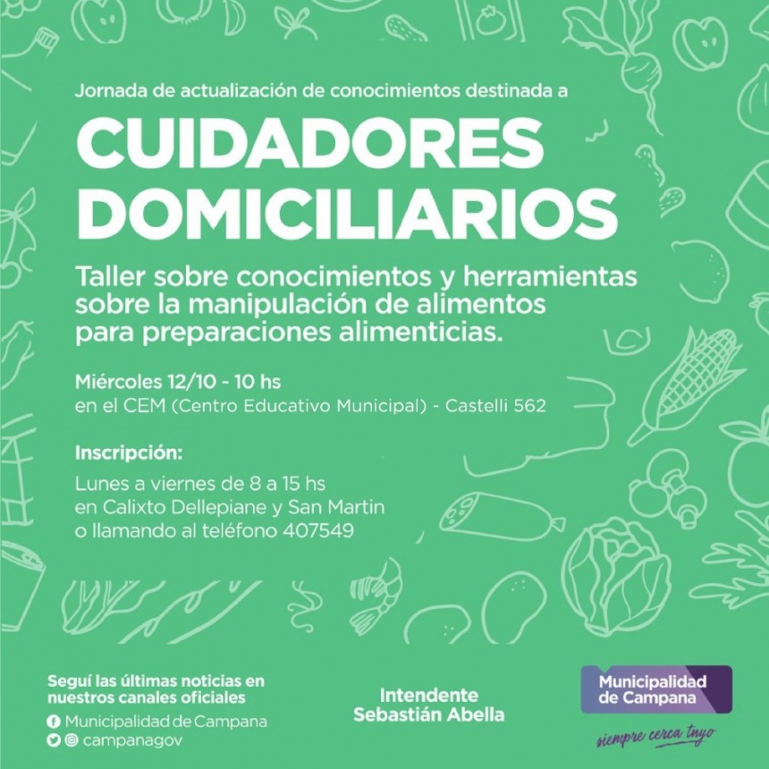 Se realizará una jornada de actualización de conocimientos para cuidadores domiciliarios 