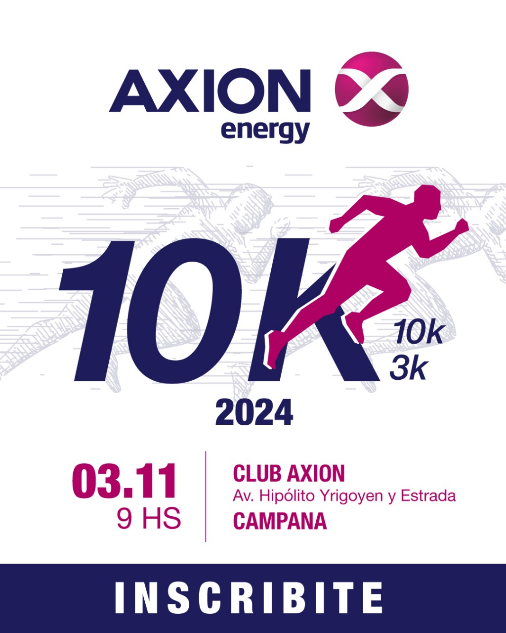 Se viene la tercera edición de la carrera de AXION energy 10K