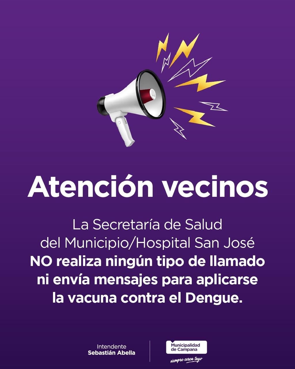 El Municipio advierte sobre estafas relacionadas con la vacuna contra el dengue   