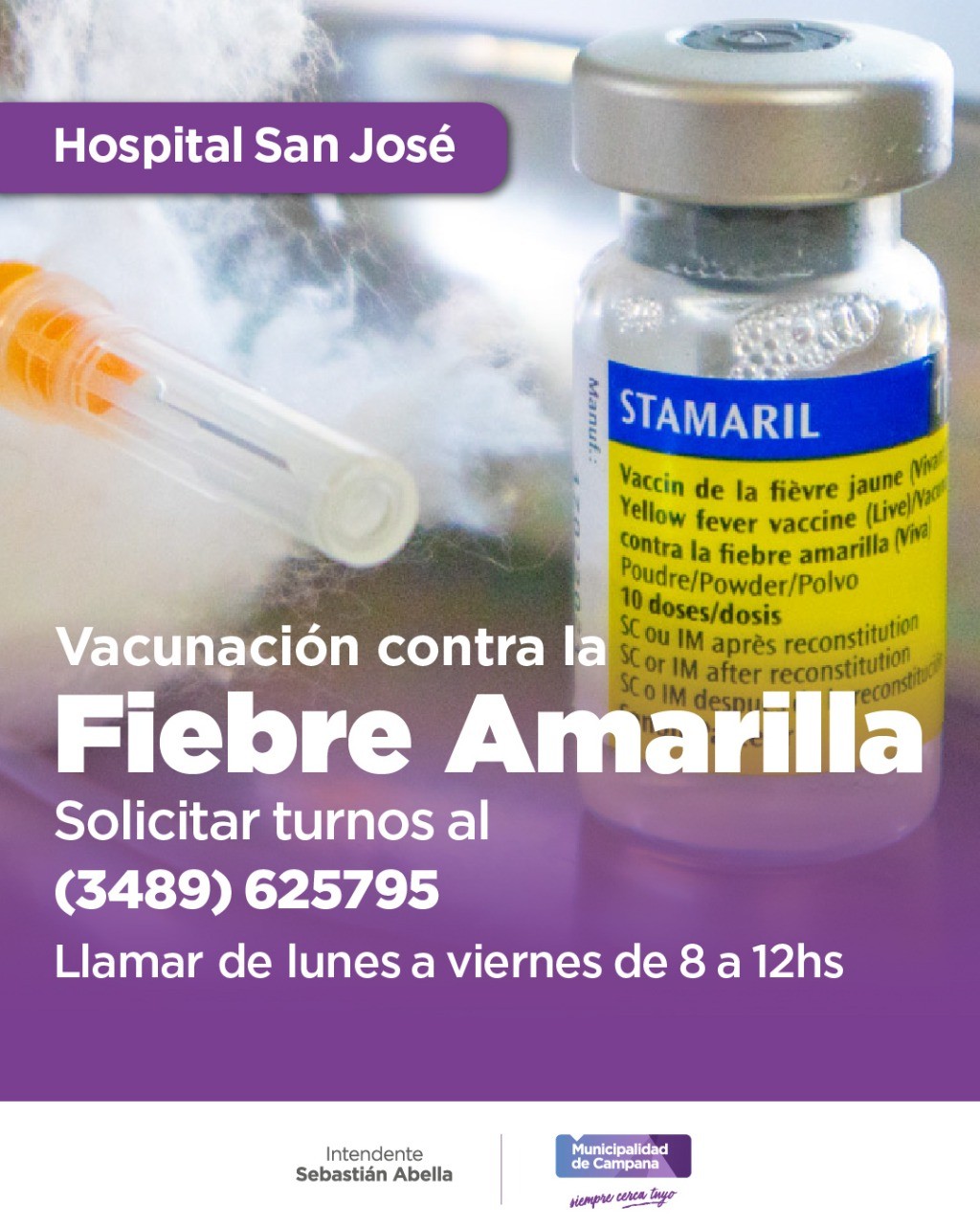 El Hospital San José sigue aplicando la vacuna contra la fiebre amarilla