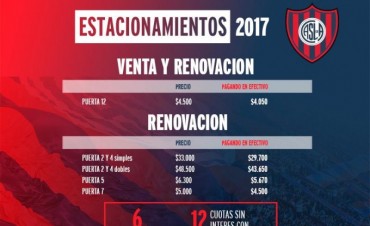 Renovaci&oacute;n y venta de estacionamientos 2017