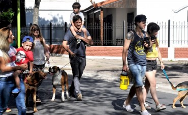 Vecinos y sus mascotas disfrutaron de la primera &ldquo;Caninata Campana&rdquo;