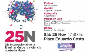 Hoy habr&aacute; una intervenci&oacute;n art&iacute;stica en la plaza Eduardo Costa por el 25N