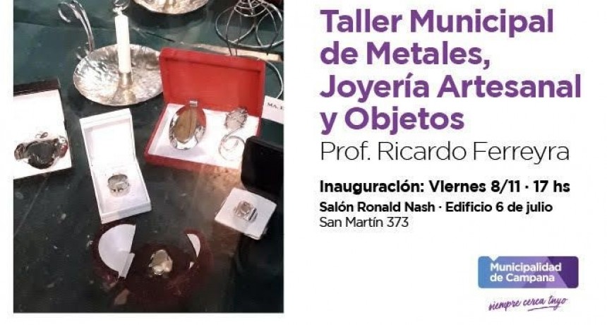 Se viene una muestra del Taller Municipal de Metales, Joyer&iacute;a Artesanal y Objetos
