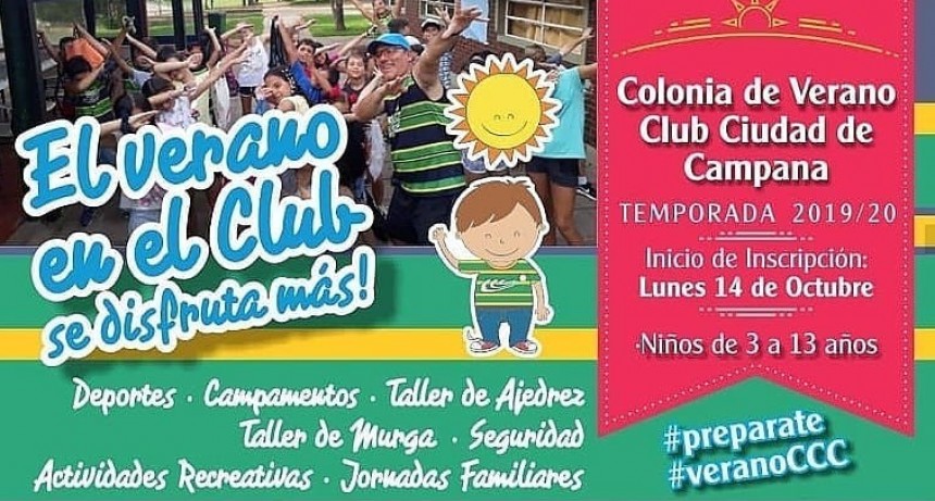 Colonia de Verano: Sigue la inscripci&oacute;n de la Temporada 2019-2020