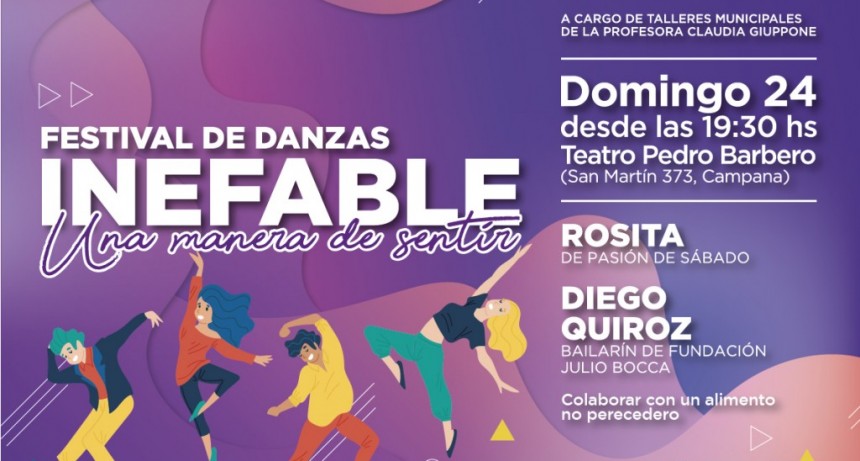 Este domingo, se presenta el Festival de Danzas &ldquo;Inefable&rdquo;   