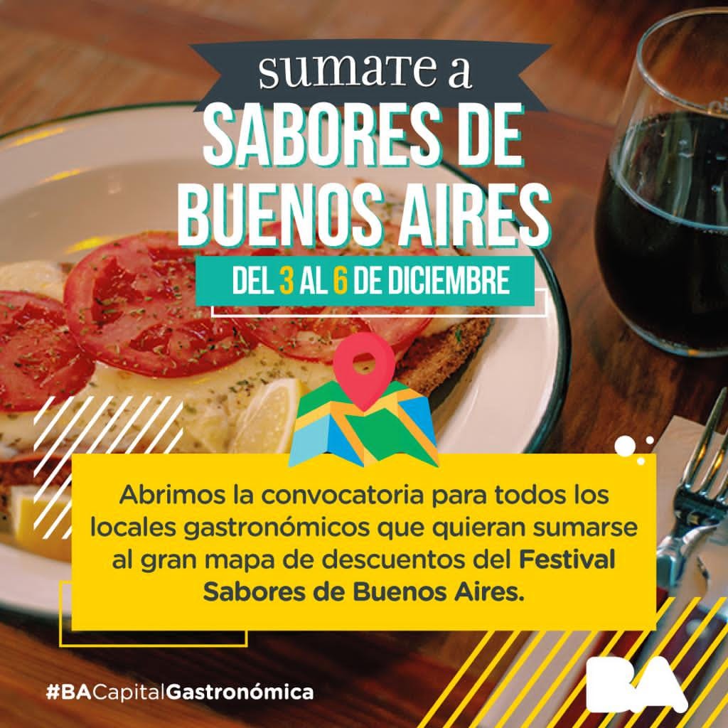 Convocan a locales gastronómicos a participar del Festival Sabores de Buenos Aires 