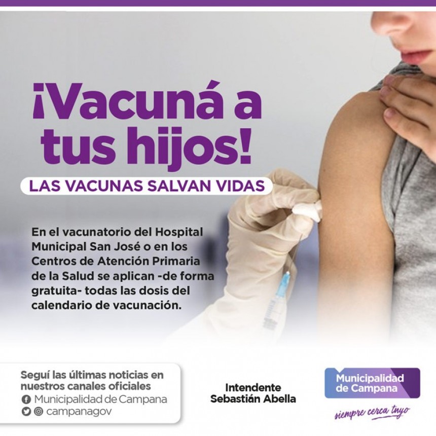 Desde la Secretaría de Salud destacan la importancia de cumplir con el calendario de vacunación 