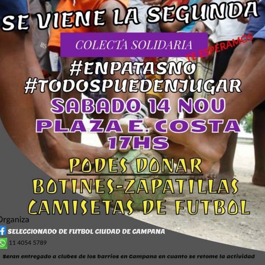 LA SELECCION DE FUTBOL DE CAMPANA EN OTRO ACTO SOLIDARIO