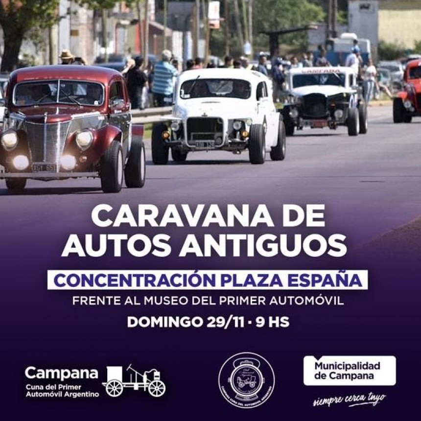 Invitan a participar de una caravana de autos antiguos por la Fiesta del Automóvil   