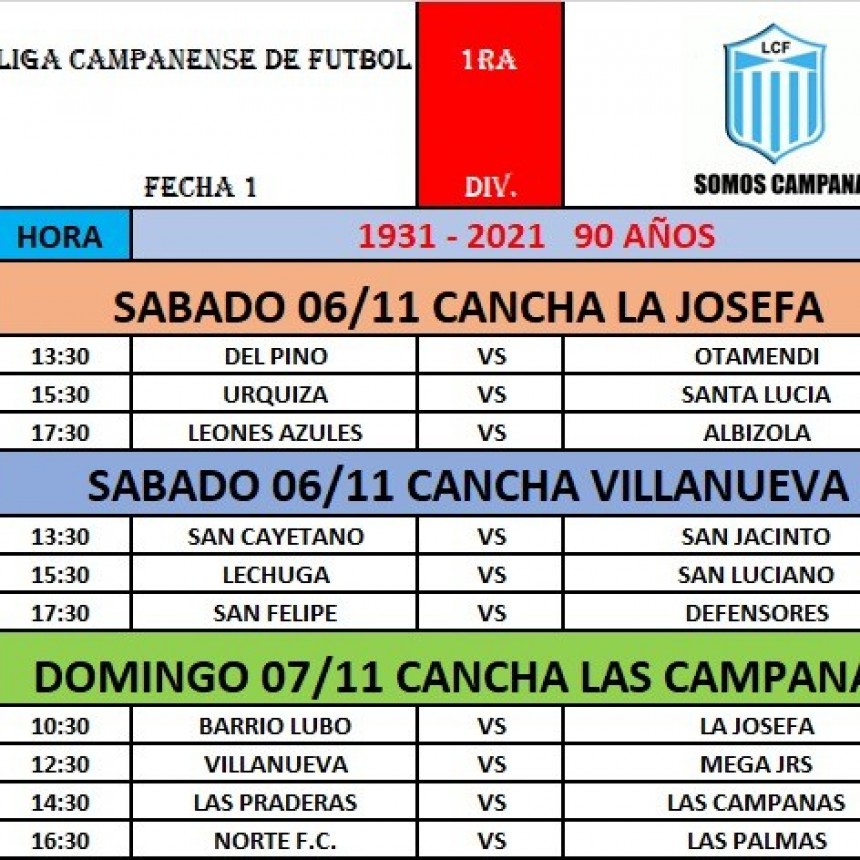 Se juega este fin de semana la primera fecha