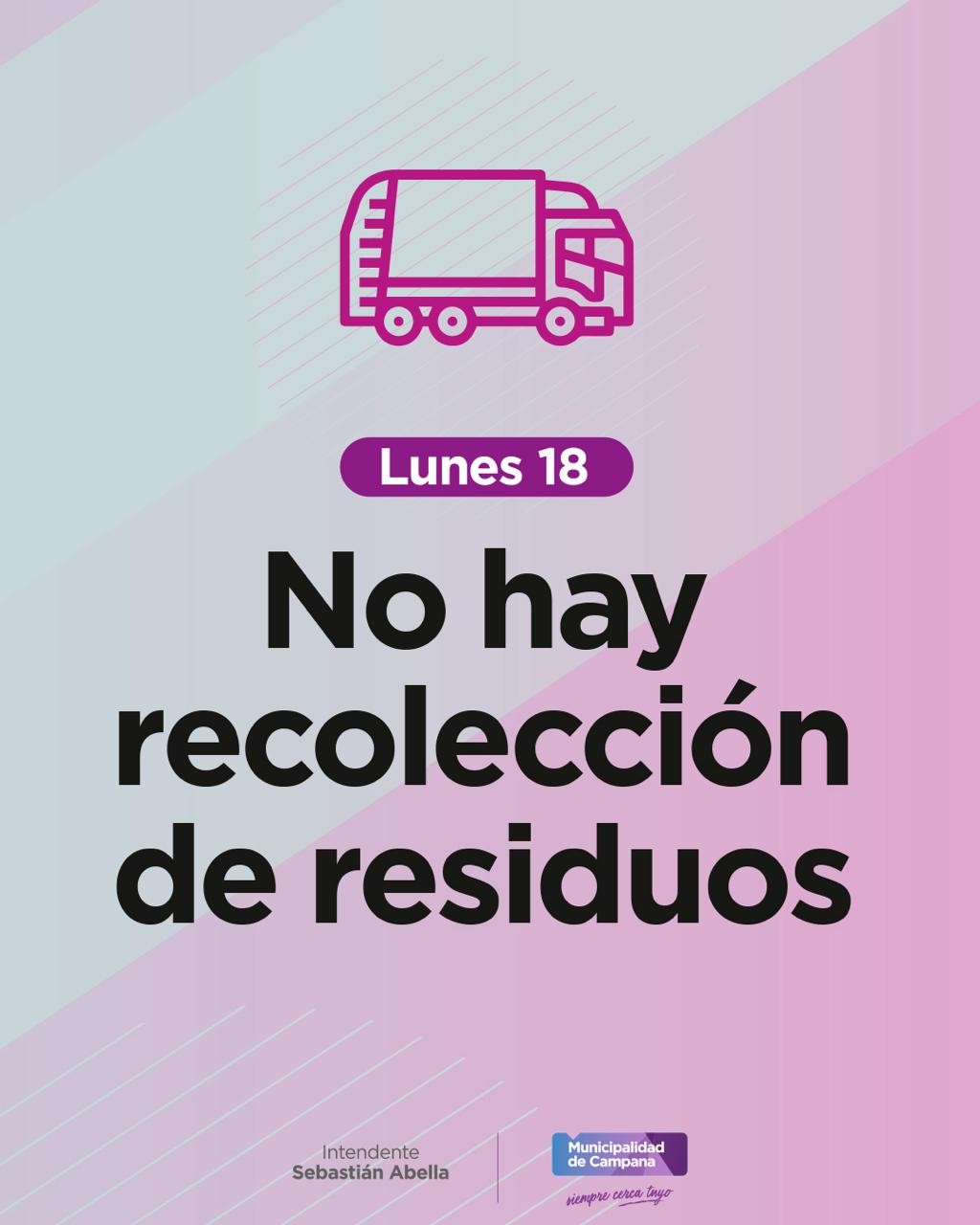 Por el feriado, el lunes no habrá recolección de residuos