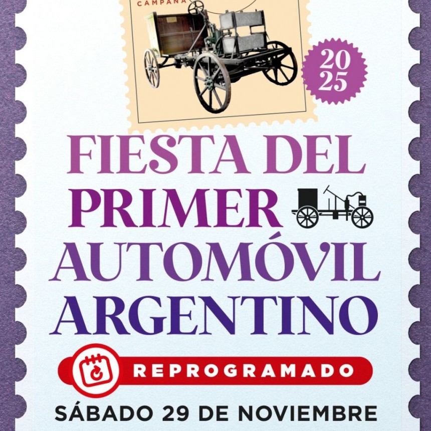 Por pronósticos de lluvias, la Fiesta del Primer Automóvil se reprogramó para el sábado 29