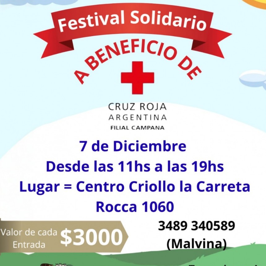 Festival solidario: A beneficio de la Cruz Roja Filial Campana