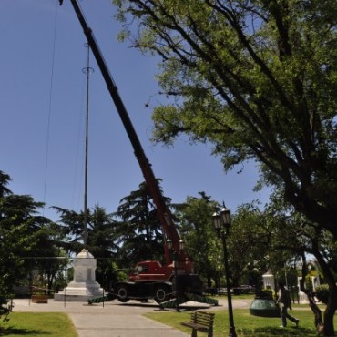 Avanzan los trabajos de preparaci&oacute;n y armado del &ldquo;&Aacute;rbol de Navidad&rdquo;