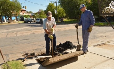 Obras y Servicios P&uacute;blicos desarroll&oacute; tareas de limpieza y desobstrucci&oacute;n en sumideros y bocas de tormenta