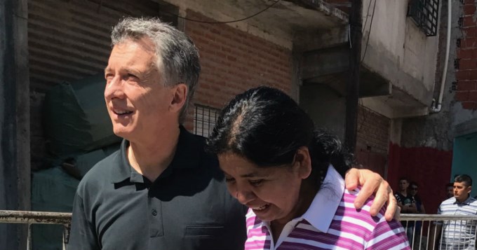 Mauricio Macri visit&oacute; el comedor de Margarita Barrientos
