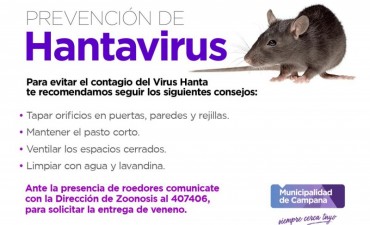 Hantavirus: habr&aacute; una charla informativa en R&iacute;o Luj&aacute;n 