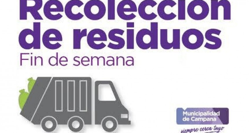 Este fin de semana no habrá servicio de recolección de residuos