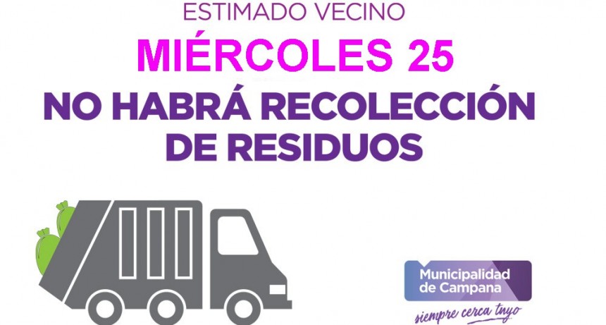 Informan el cronograma de recolecci&oacute;n de residuos para Navidad 