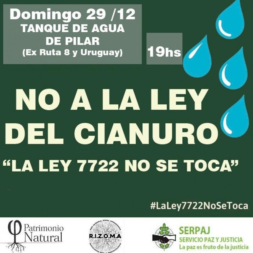 &iexcl;Sumate para apoyar la derogaci&oacute;n de la "Ley del Cianuro" en Mendoza!