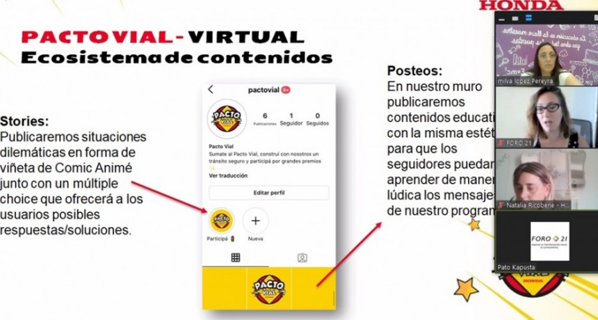 El Municipio acompaña el programa “Pacto Vial” de Honda Motor 