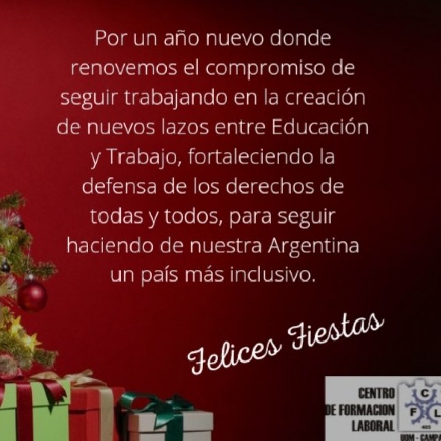 MENSAJE DEL CENTRO DE FORMACION LABORAL