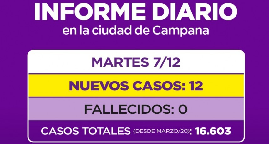 Informe de la Secretaría de Salud de la Municipalidad de Campana