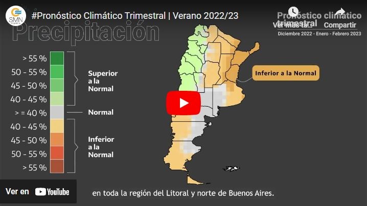 Argentina : Pronóstico climático para el verano 2022/23