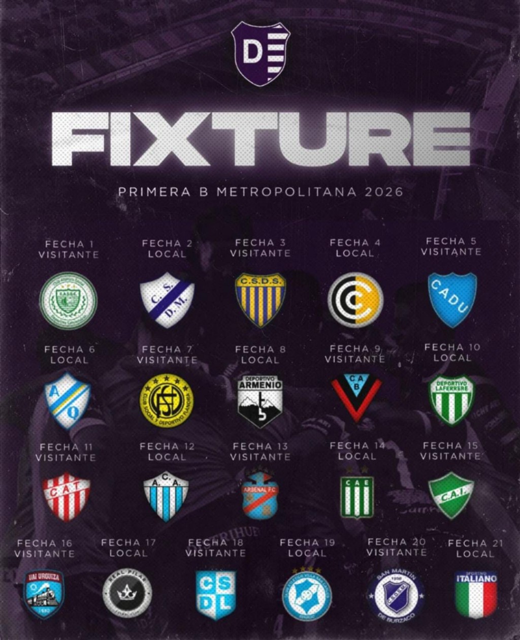 Se sorteo el fixture de la B Metropolitana : Villa Dálmine visita a Camioneros en la Primera Fecha