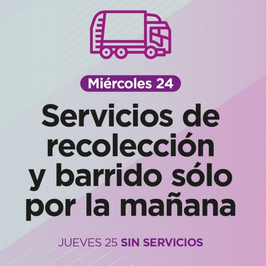 Informan el cronograma de recolección de residuos domiciliarios en Navidad